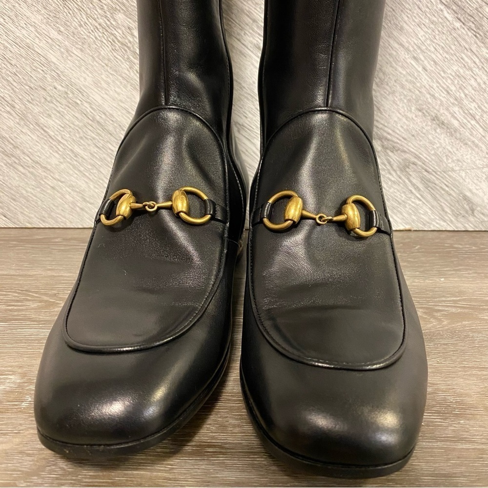 Gucci | Horsebit leather knee boot with crystals NEW - Picture 14 of 17